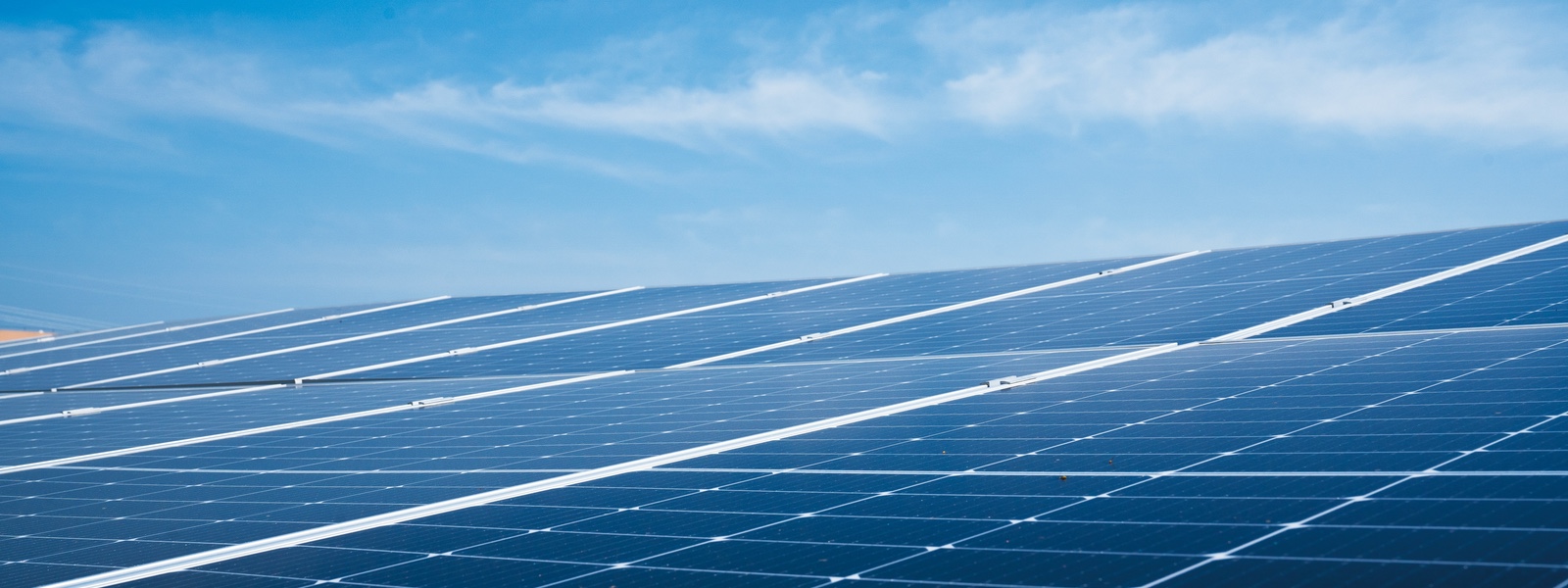 Rooftop solar panels on a completed Kerala installation